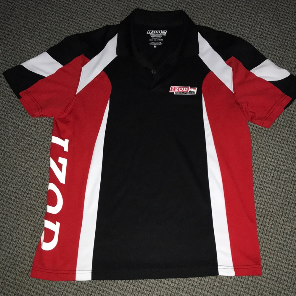 Izod‎ Black Red White IndyCar Series Racing Polo